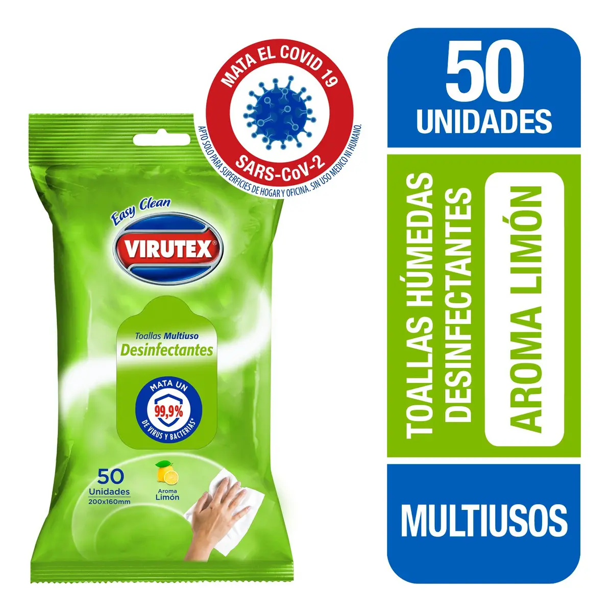 Toallas Multiuso Desinfectantes Virutex Limon 50 Un